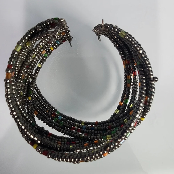 Beaded Bangle Bracelet/Bohemian Cuff - Picture 8 of 8